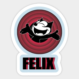 Felix the Cat Cartoon | Cat Arms Outstretched Red Vintage Retro Sticker